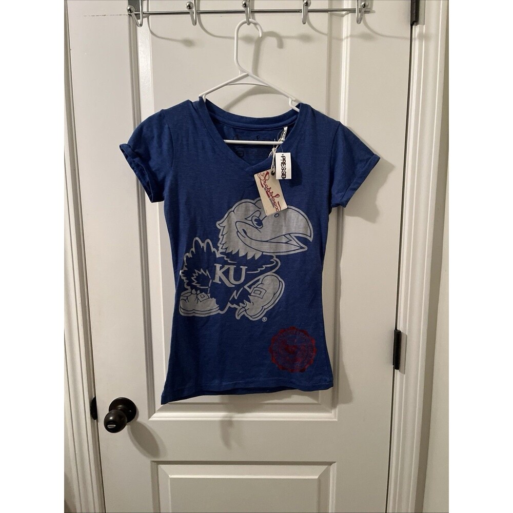 Kansas University KU Jayhawaks Womens Juniors Short Sleeve T-Shirt Size S